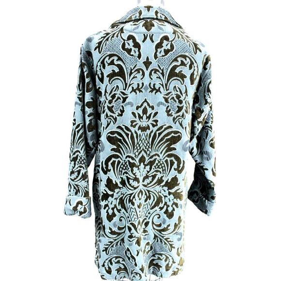 Retro Womens Artisan Made Coat Verdigris & Olive Brocade ONLY ONE S-M $275 MSRP - Picture 4 of 6